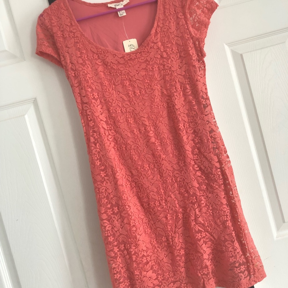 Peach lace dress